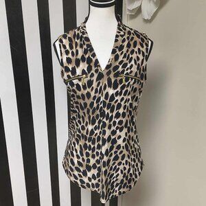 INC International Concepts: Animal Print Sleeveless Top Size M